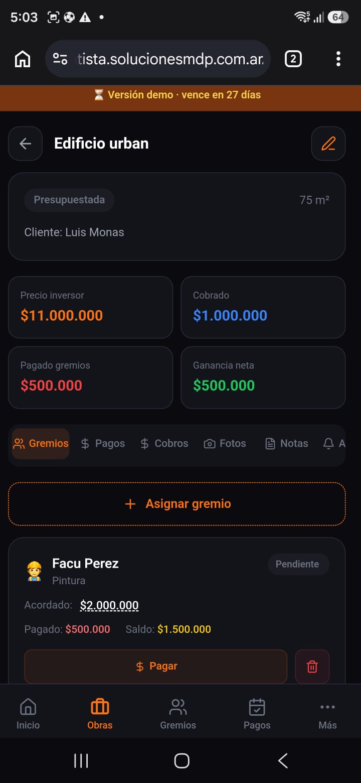 App Contratista pantalla 1
