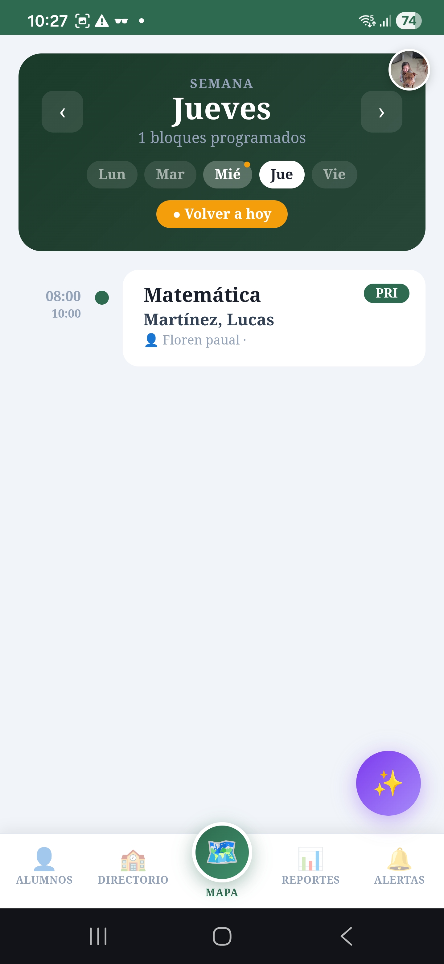 App Docente pantalla 1
