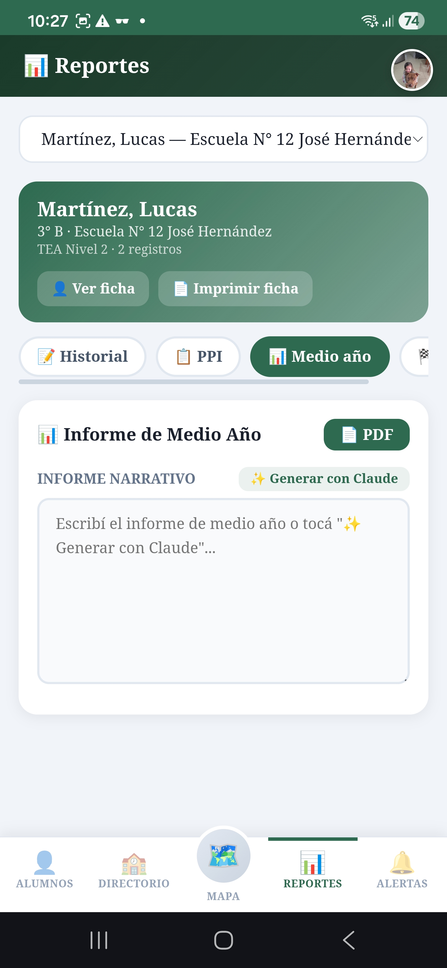 App Docente pantalla 4