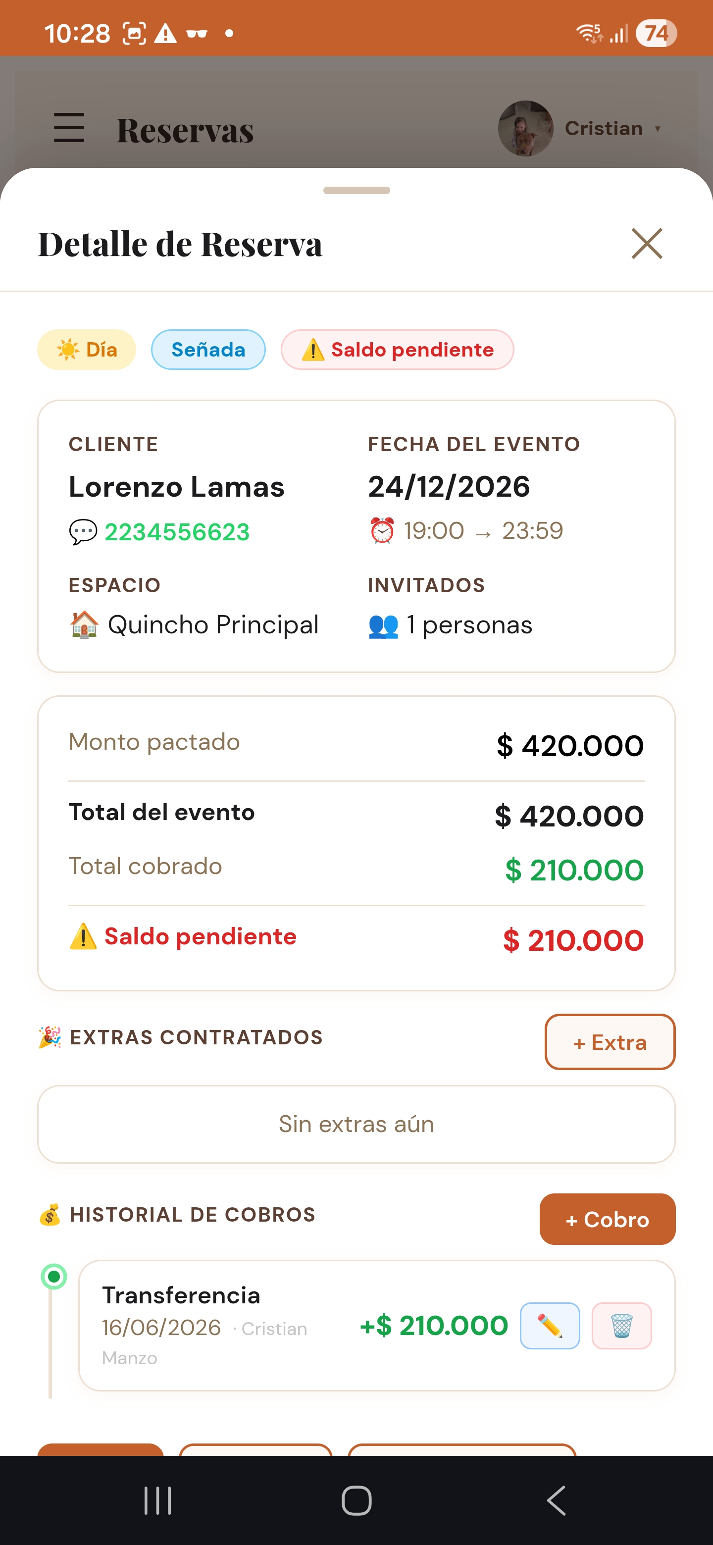 App Eventos pantalla 3