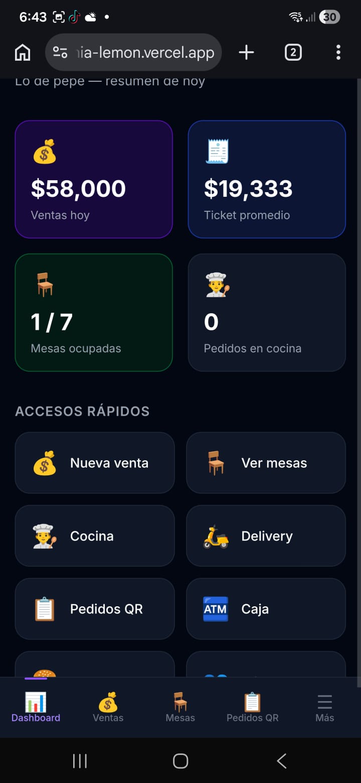 App Gastronomía pantalla 1