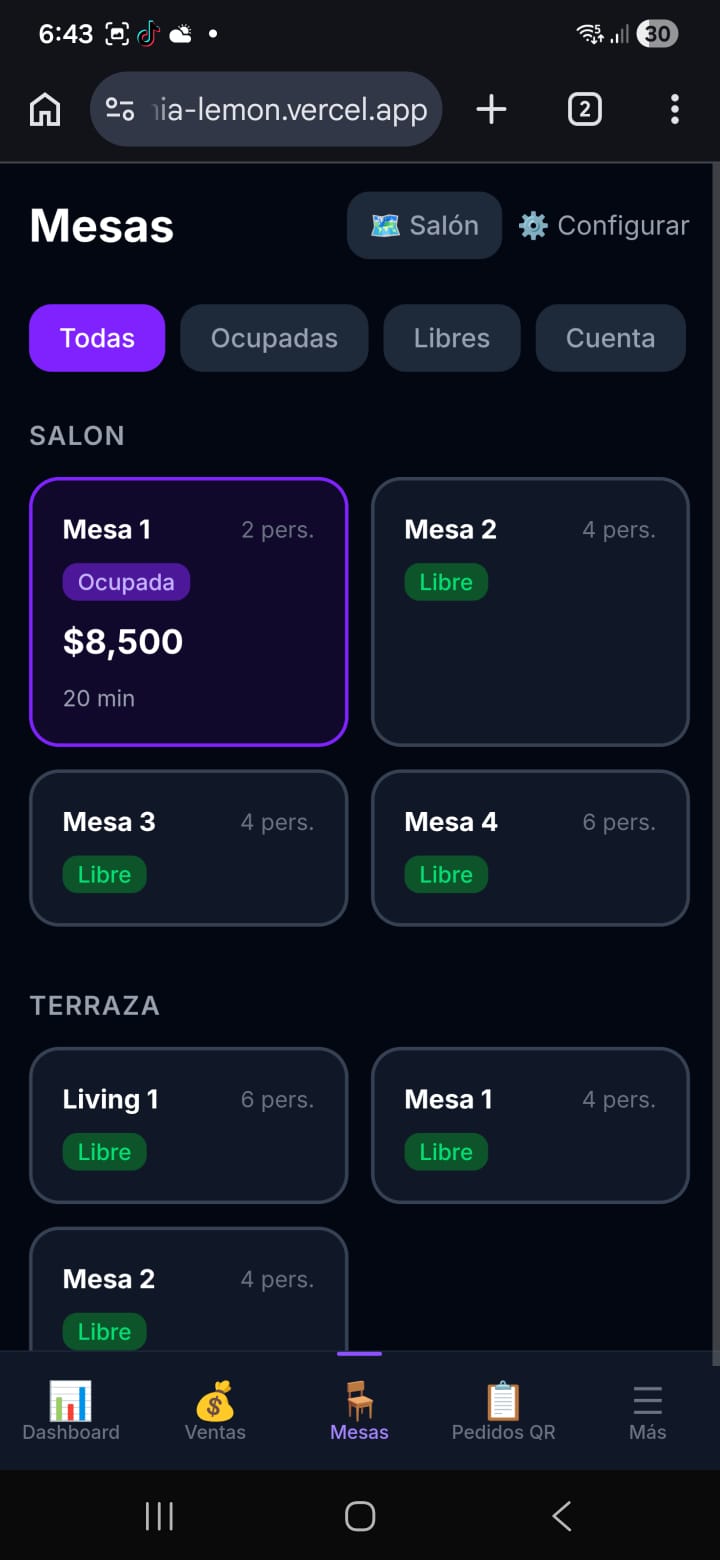 App Gastronomía pantalla 2
