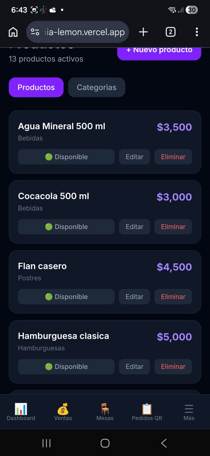 App Gastronomía pantalla 3