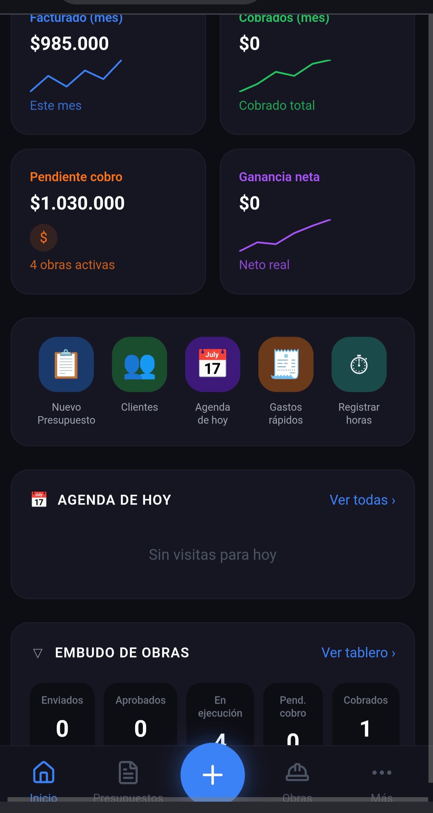 App Presupuesto pantalla 1