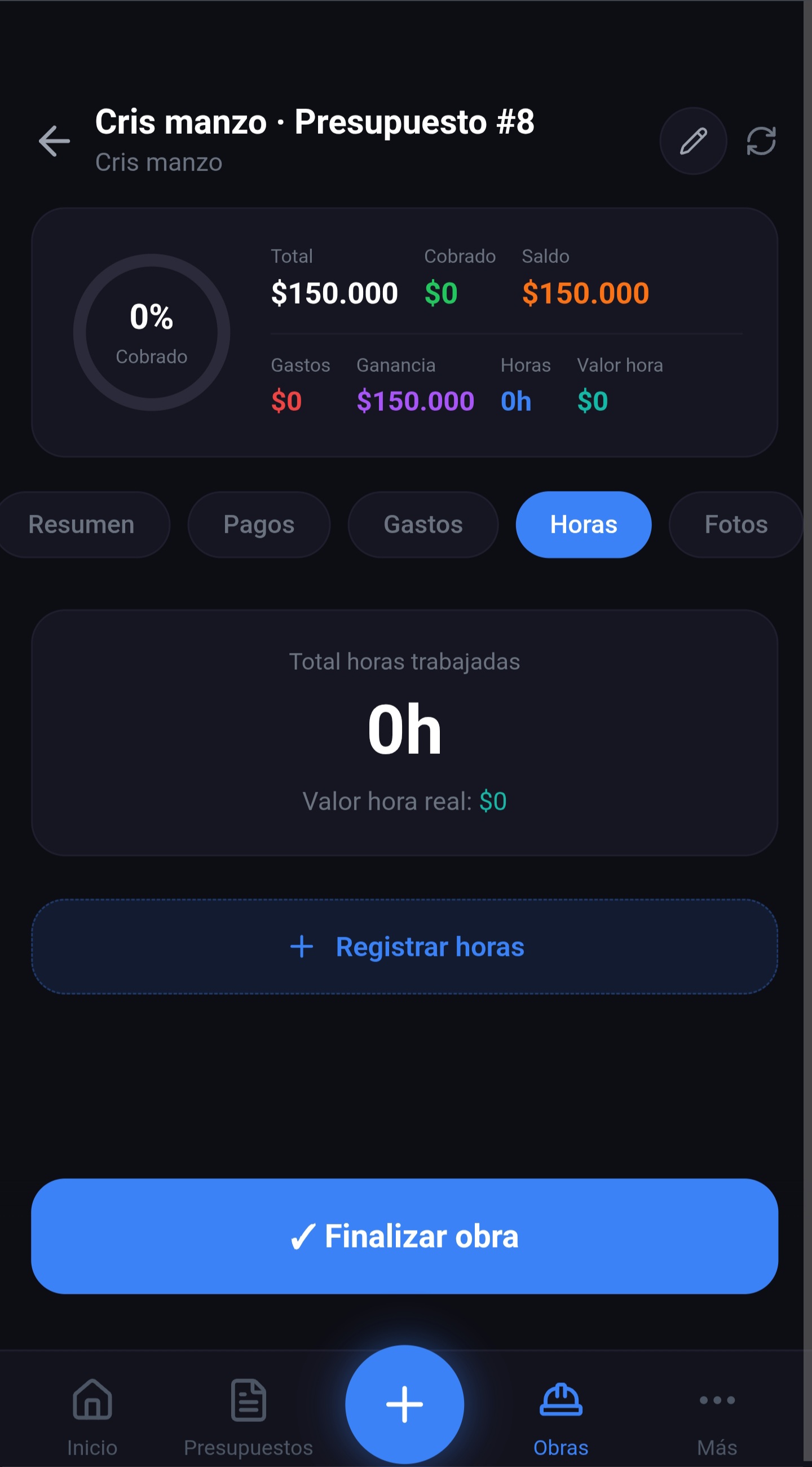 App Presupuesto pantalla 4
