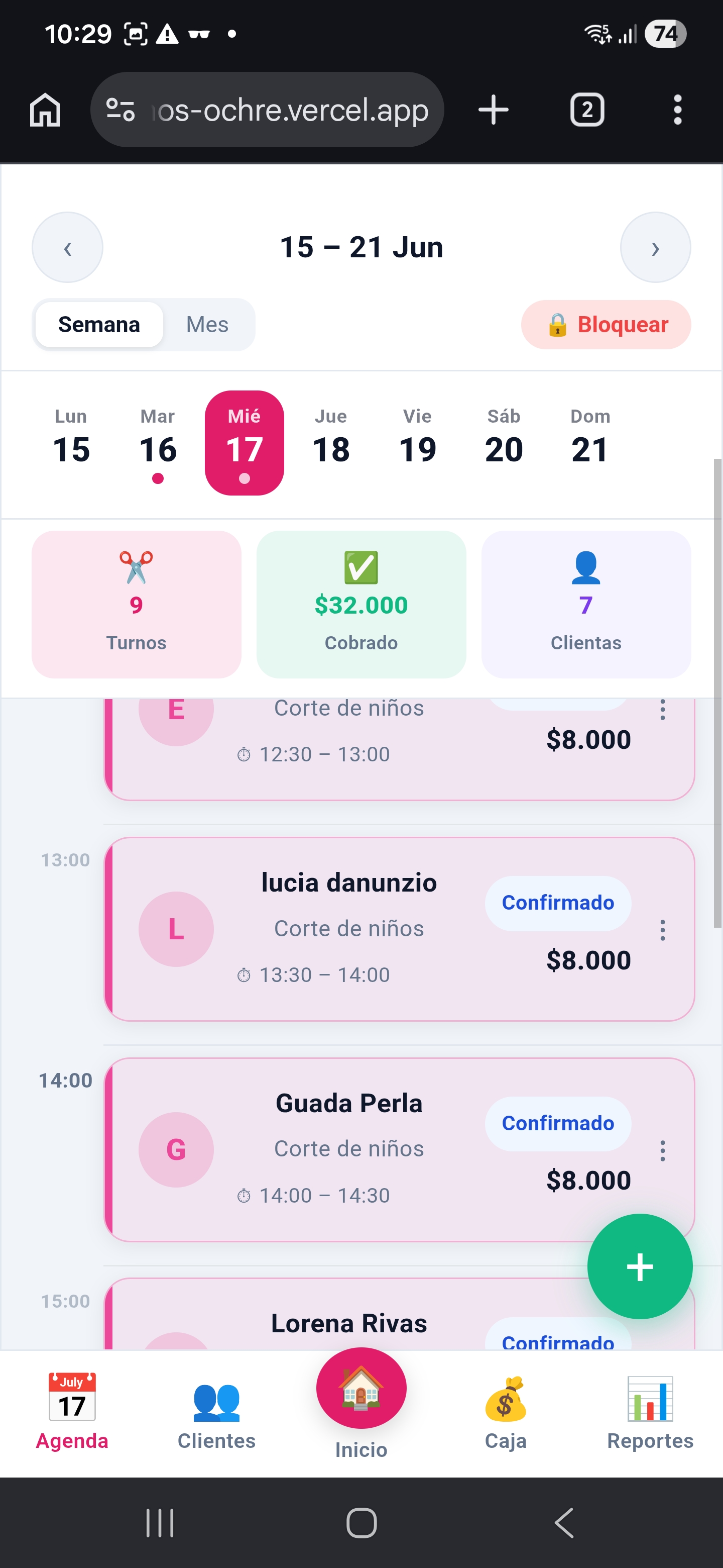 App Turnos pantalla 2