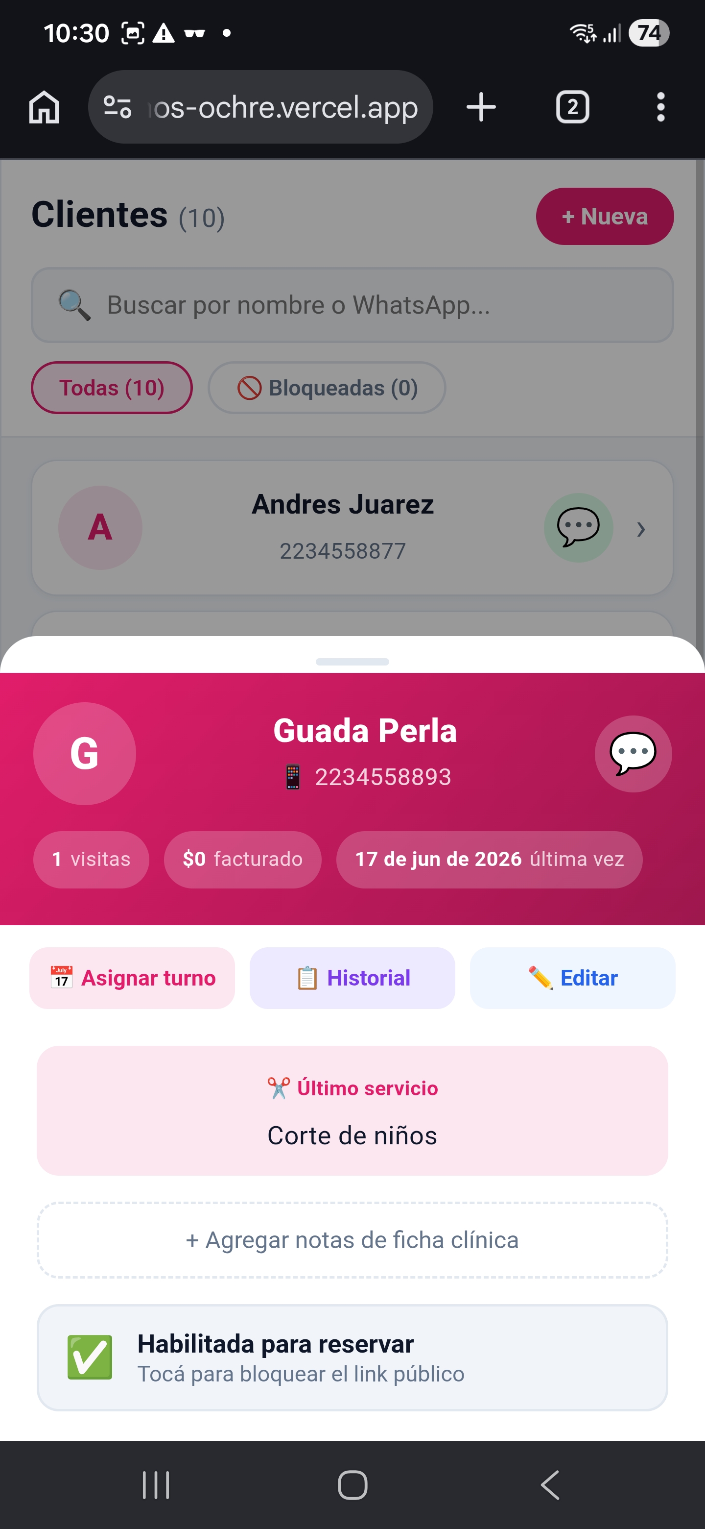 App Turnos pantalla 3