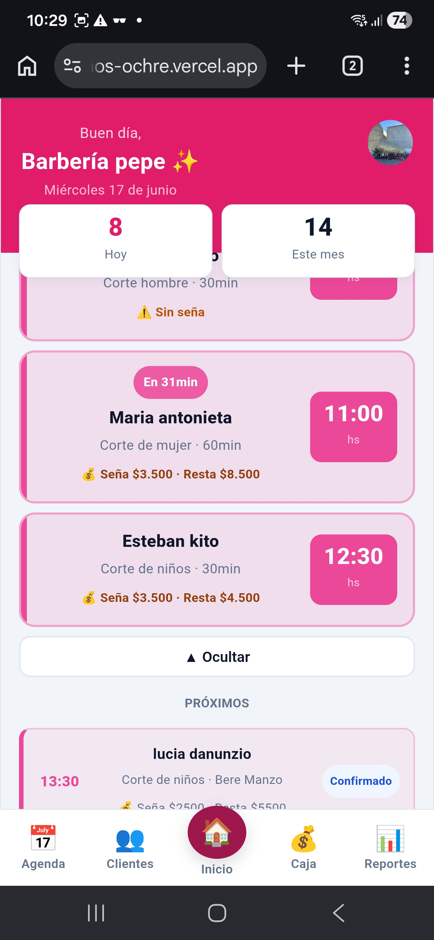 App Turnos pantalla 1